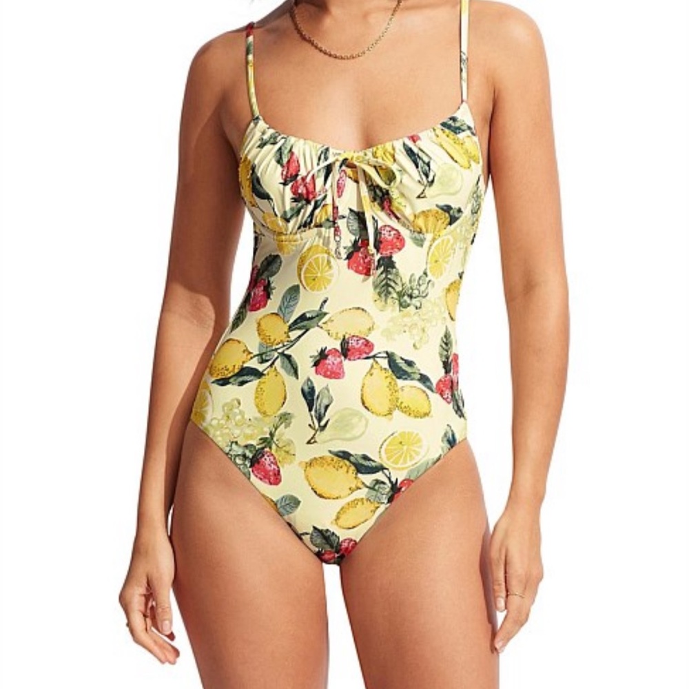 SEAFOLLY LEMONS UNDERWIRE ONE-PIECE SWIMSUIT